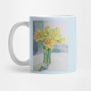 Daffodils in a vase watercolour painting Mug